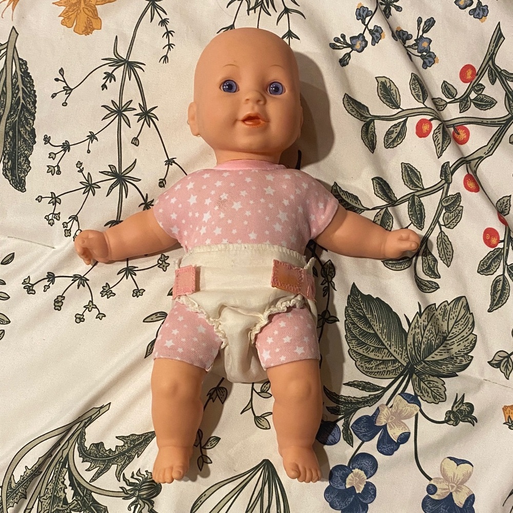 Starry Pink Baby Doll with White Diaper